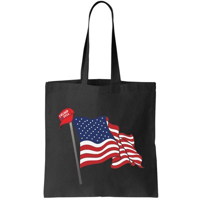 Trump Red Baseball Cap On An American Flag American Pride Bag