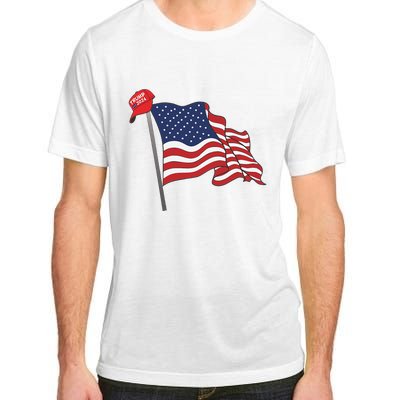 Trump Red Baseball Cap On An American Flag American Pride Adult ChromaSoft Performance T-Shirt