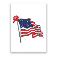 Trump Red Baseball Cap On An American Flag American Pride Poster