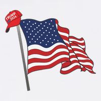 Trump Red Baseball Cap On An American Flag American Pride Poster