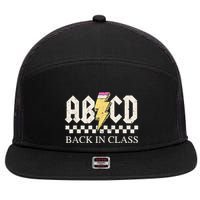 Teachers Rock Back To School ABCD Back In Class 7 Panel Mesh Trucker Snapback Hat