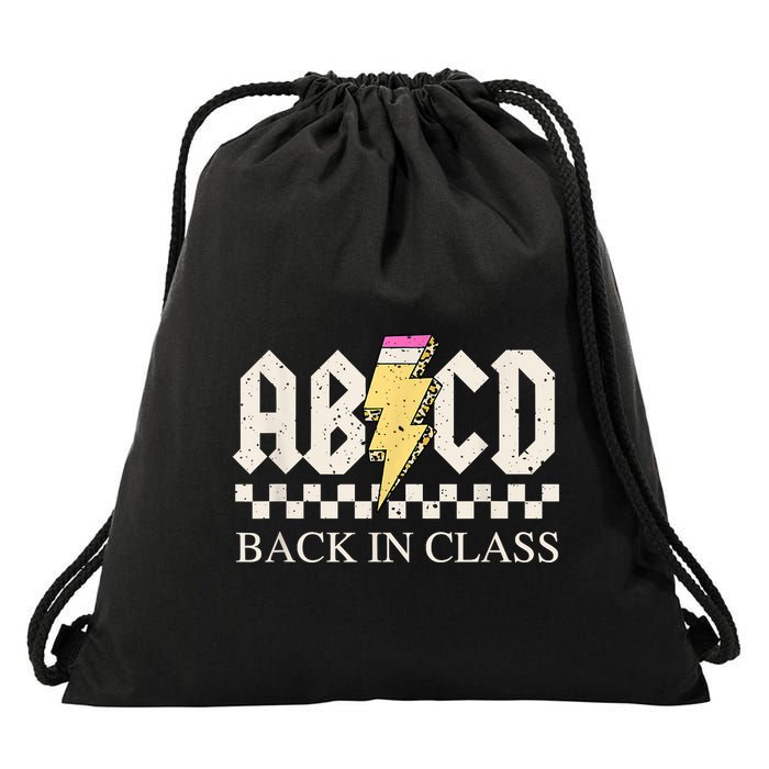 Teachers Rock Back To School ABCD Back In Class Drawstring Bag
