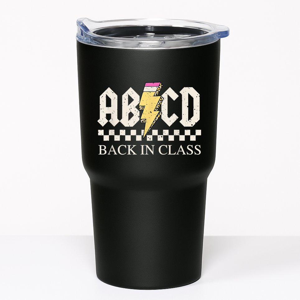 Teachers Rock Back To School ABCD Back In Class Tumbler