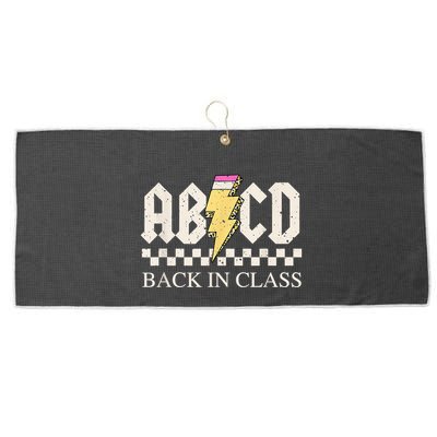 Teachers Rock Back To School ABCD Back In Class Large Microfiber Waffle Golf Towel