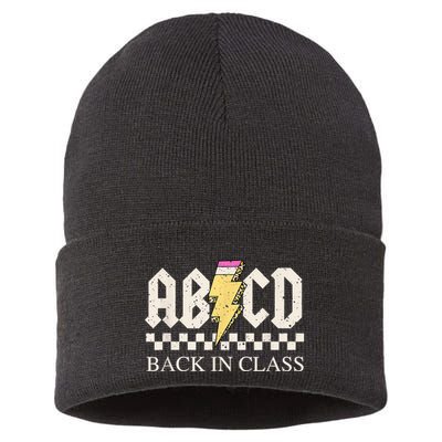 Teachers Rock Back To School ABCD Back In Class Sustainable Knit Beanie