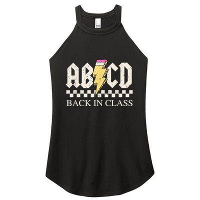 Teachers Rock Back To School ABCD Back In Class Women's Perfect Tri Rocker Tank
