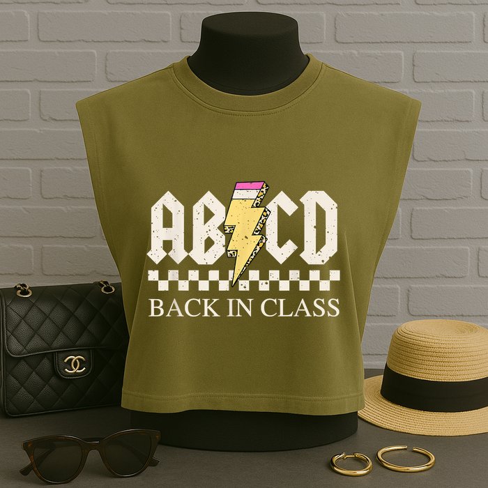 Teachers Rock Back To School ABCD Back In Class Garment-Dyed Women's Muscle Tee