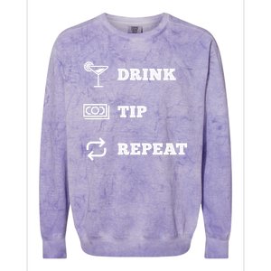 Tip Repeat Bartender Gift Colorblast Crewneck Sweatshirt