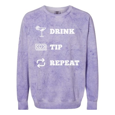 Tip Repeat Bartender Gift Colorblast Crewneck Sweatshirt