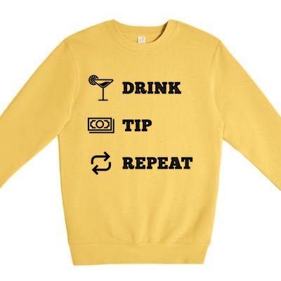 Tip Repeat Bartender Gift Premium Crewneck Sweatshirt