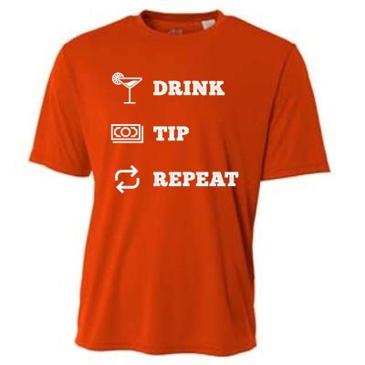 Tip Repeat Bartender Gift Cooling Performance Crew T-Shirt