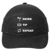 Tip Repeat Bartender Gift 7-Panel Snapback Hat