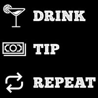 Tip Repeat Bartender Gift 7-Panel Snapback Hat