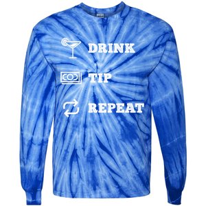 Tip Repeat Bartender Gift Tie-Dye Long Sleeve Shirt