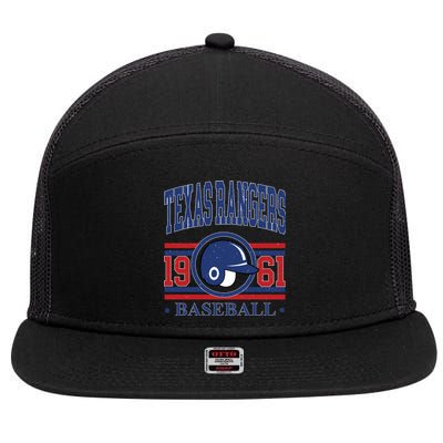 Texas Rangers Baseball Team Lover Supporter 7 Panel Mesh Trucker Snapback Hat