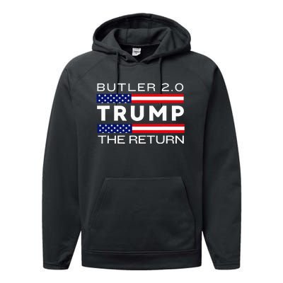 Trump Returns Butler Rally Fight Trump Elon Butler Rally 2.0 Performance Fleece Hoodie