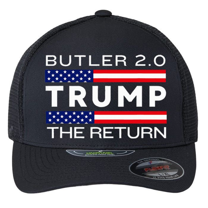 Trump Returns Butler Rally Fight Trump Elon Butler Rally 2.0 Flexfit Unipanel Trucker Cap