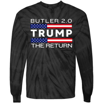 Trump Returns Butler Rally Fight Trump Elon Butler Rally 2.0 Tie-Dye Long Sleeve Shirt