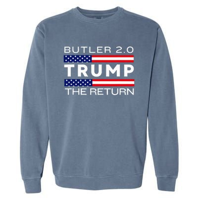 Trump Returns Butler Rally Fight Trump Elon Butler Rally 2.0 Garment-Dyed Sweatshirt