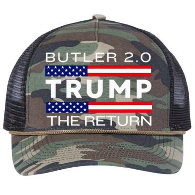 Trump Returns Butler Rally Fight Trump Elon Butler Rally 2.0 Retro Rope Trucker Hat Cap