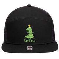 Tree Rex Christmas 7 Panel Mesh Trucker Snapback Hat