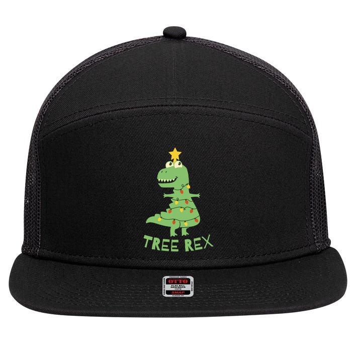 Tree Rex Christmas 7 Panel Mesh Trucker Snapback Hat