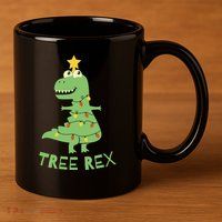 Tree Rex Christmas 11oz C Handle Ceramic Mug
