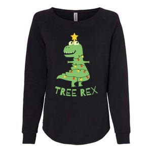 Tree Rex Christmas Womens California Wash Sweatshirt