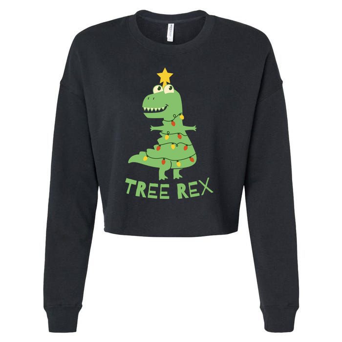 Tree Rex Christmas Cropped Pullover Crew