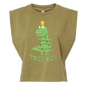 Tree Rex Christmas Garment-Dyed Women's Muscle Tee