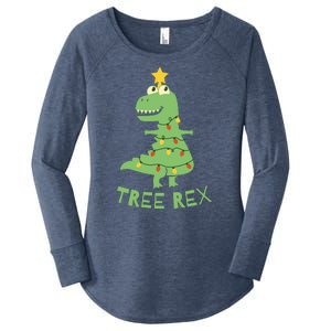 Tree Rex Christmas Women's Perfect Tri Tunic Long Sleeve Shirt