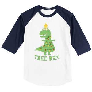 Tree Rex Christmas Baseball Sleeve Shirt