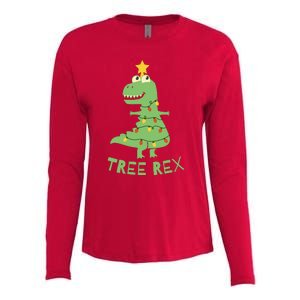 Tree Rex Christmas Womens Cotton Relaxed Long Sleeve T-Shirt