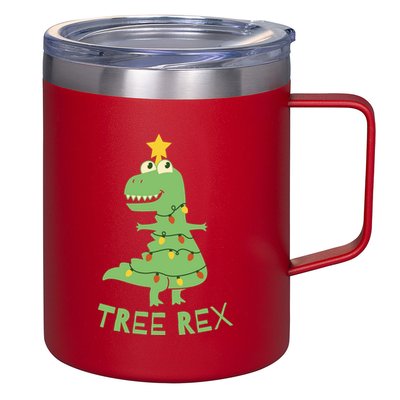 Tree Rex Christmas 12oz Stainless Steel Coffee Mug