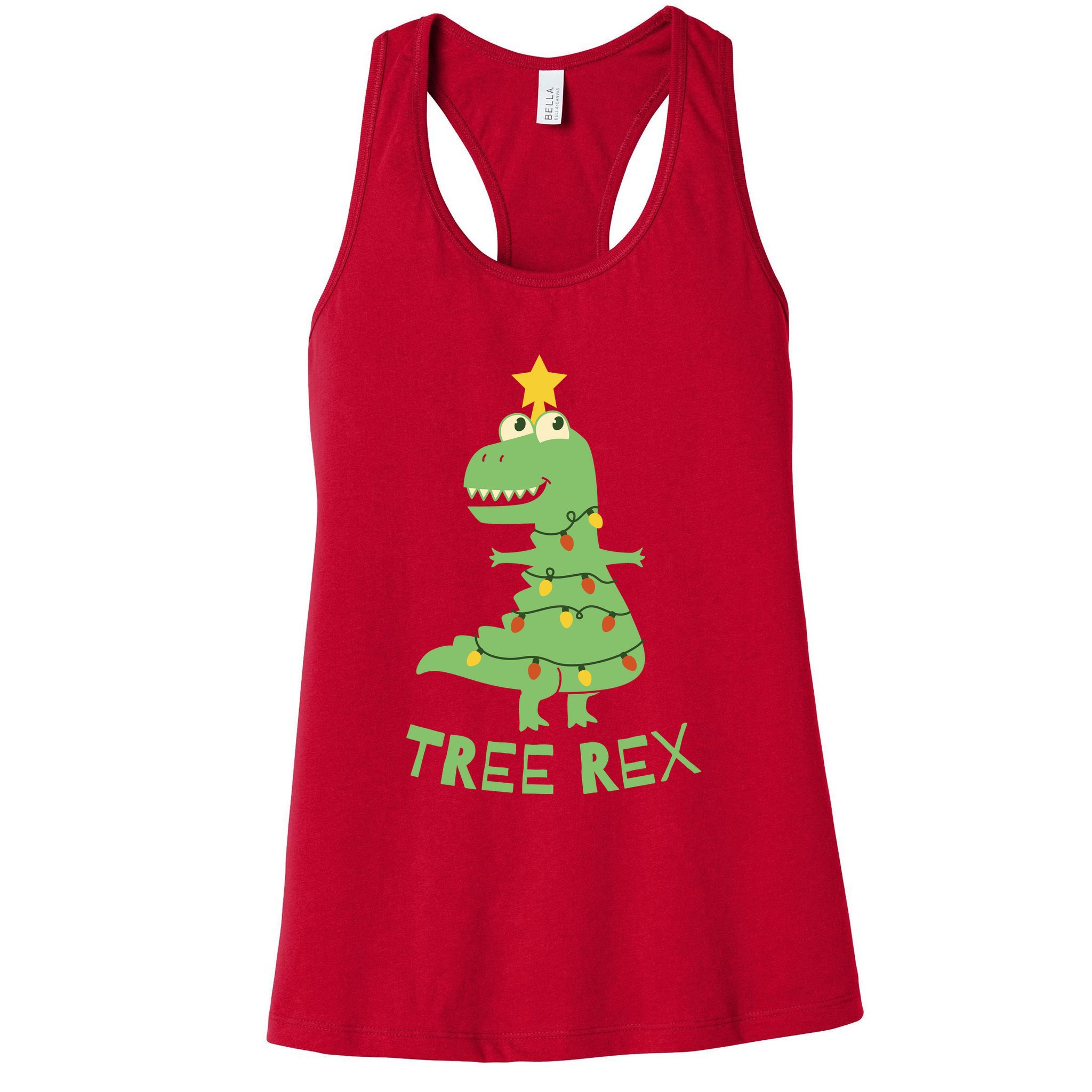Tree Rex Christmas Womens Tank Top