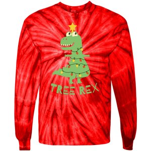 Tree Rex Christmas Tie-Dye Long Sleeve Shirt