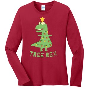 Tree Rex Christmas Ladies Long Sleeve Shirt