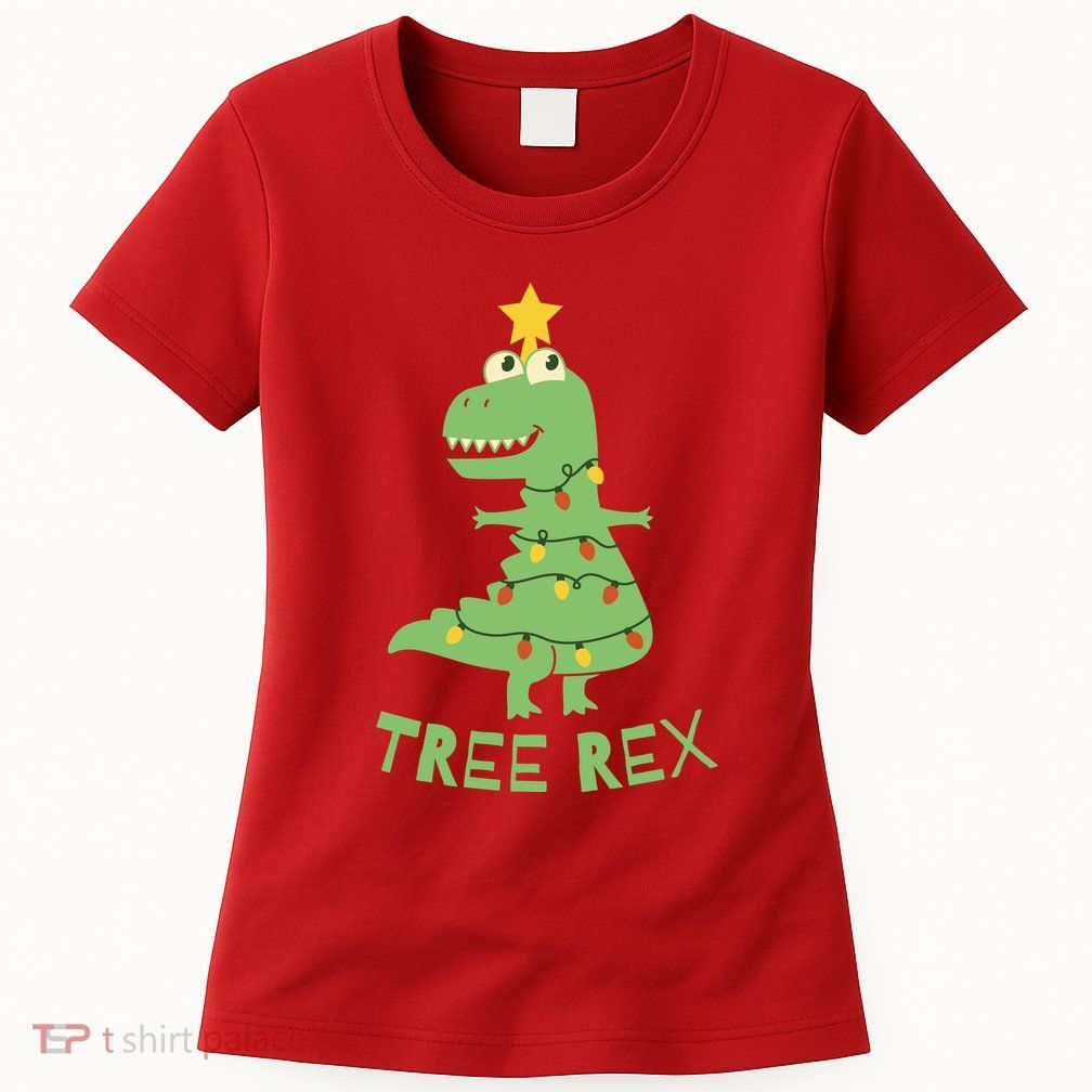 Tree Rex Christmas Womens T-Shirt