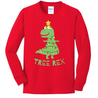 Tree Rex Christmas Kids Long Sleeve Shirt