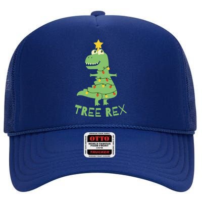 Tree Rex Christmas High Crown Mesh Back Trucker Hat