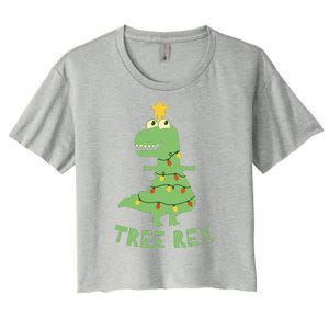 Tree Rex Christmas Women's Crop Top Tee