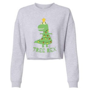 Tree Rex Christmas Cropped Pullover Crew