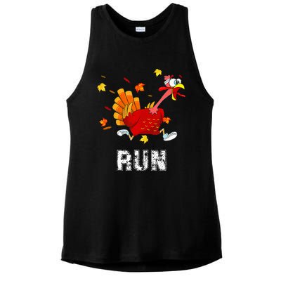 Turkey Run Costume Thanksgiving Running Turkey Trot Ladies PosiCharge Tri-Blend Wicking Tank