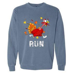 Turkey Run Costume Thanksgiving Running Turkey Trot Garment-Dyed Sweatshirt