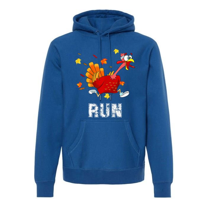 Turkey Run Costume Thanksgiving Running Turkey Trot Premium Hoodie