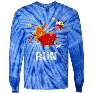 Turkey Run Costume Thanksgiving Running Turkey Trot Tie-Dye Long Sleeve Shirt