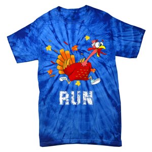 Turkey Run Costume Thanksgiving Running Turkey Trot Tie-Dye T-Shirt