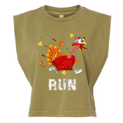 Turkey Run Costume Thanksgiving Running Turkey Trot Garment-Dyed Women's Muscle Tee