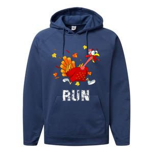 Turkey Run Costume Thanksgiving Running Turkey Trot Performance Fleece Hoodie