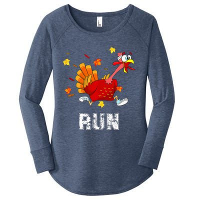 Turkey Run Costume Thanksgiving Running Turkey Trot Women's Perfect Tri Tunic Long Sleeve Shirt